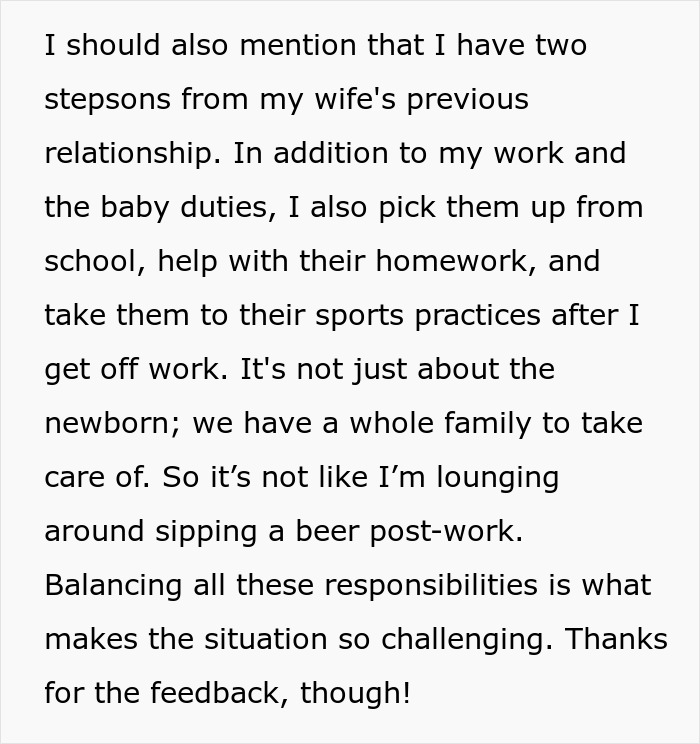 Dad Says His Sleep Is More Important Than Helping With The Baby At Night Because Of His Job, Asks For People's Perspectives Online Dad Says His Sleep Is More Important Than Helping With The Baby At Night Because Of His Job, Asks For People's Perspectives Online
