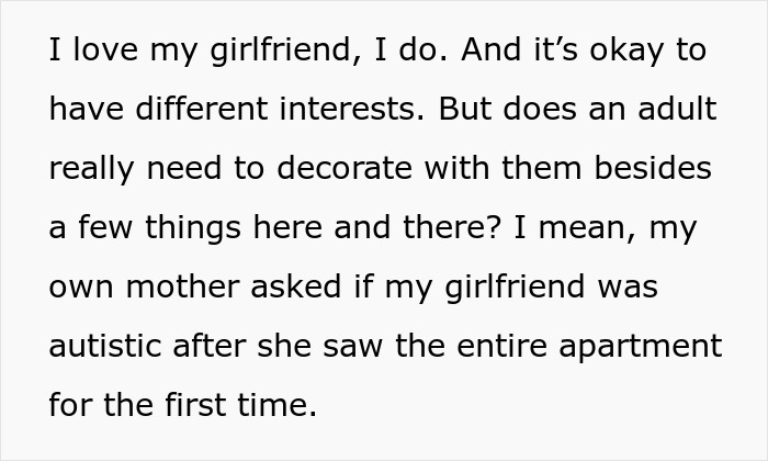 Guy Is Too Embarrassed To Let Anyone See Girlfriend's 'Childish' Apartment, Drama Ensues Guy Is Too Embarrassed To Let Anyone See Girlfriend's 'Childish' Apartment, Drama Ensues