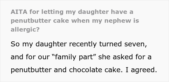 Birthday Girl Requests Cake That Her Cousin Is Allergic To, Causes Drama In The Family