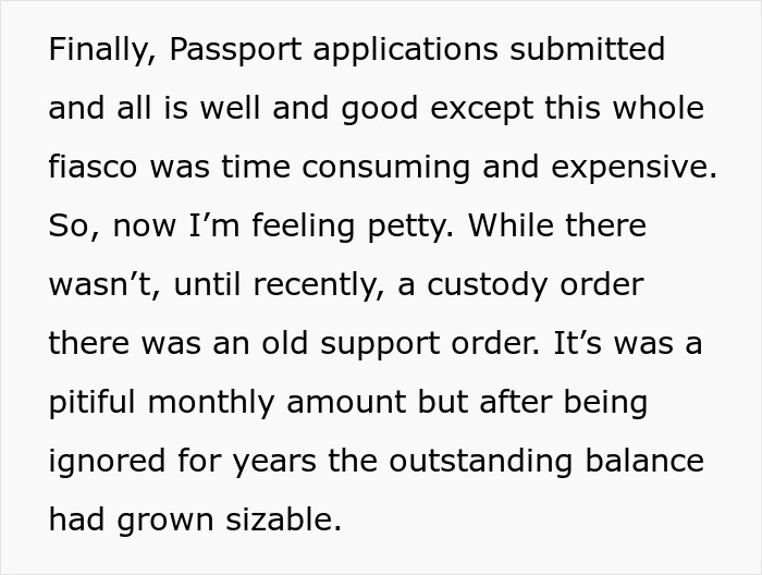 Guy Fed Up With Wife’s Ex Being A Pain With Getting His Kids Passports, Makes Sure The Forgotten Child Support Is Collected From Him Immediately