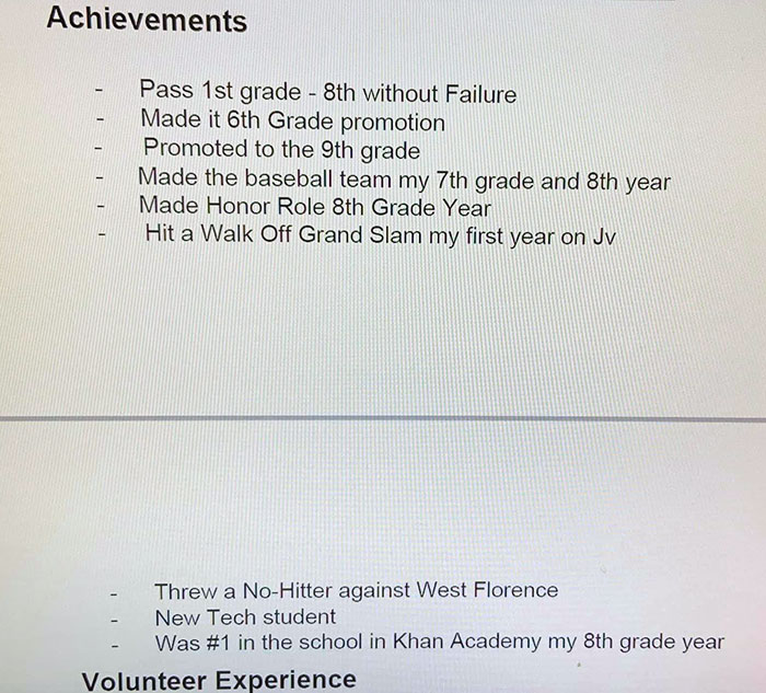 This Stellar Resume, My Friend Received At Work Today
