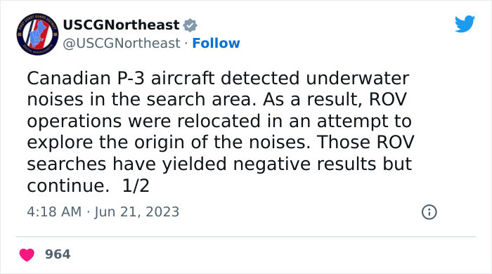 “Banging” Noises Detected Every 30 Minutes In Desperate Search For Titanic Tour Sub - Reporter Who Previously Rode It Says There Were ‘Many Red Flags’