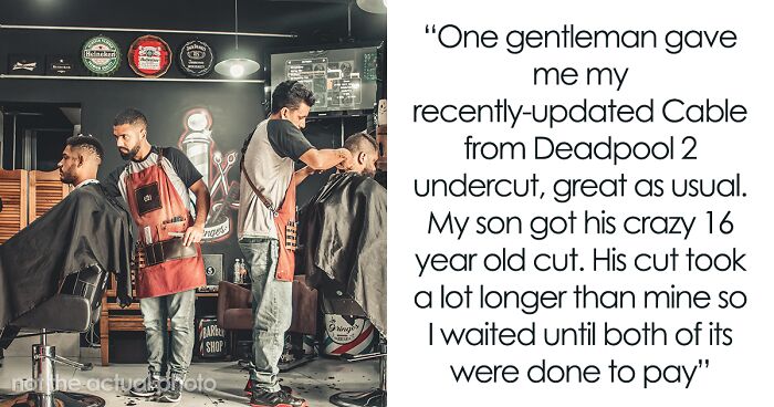 Customer Wants To Pay In Cash, Rude Barber Slaps It Out Of His Hands And Shows Him To The Credit Card Reader And He Maliciously Complies