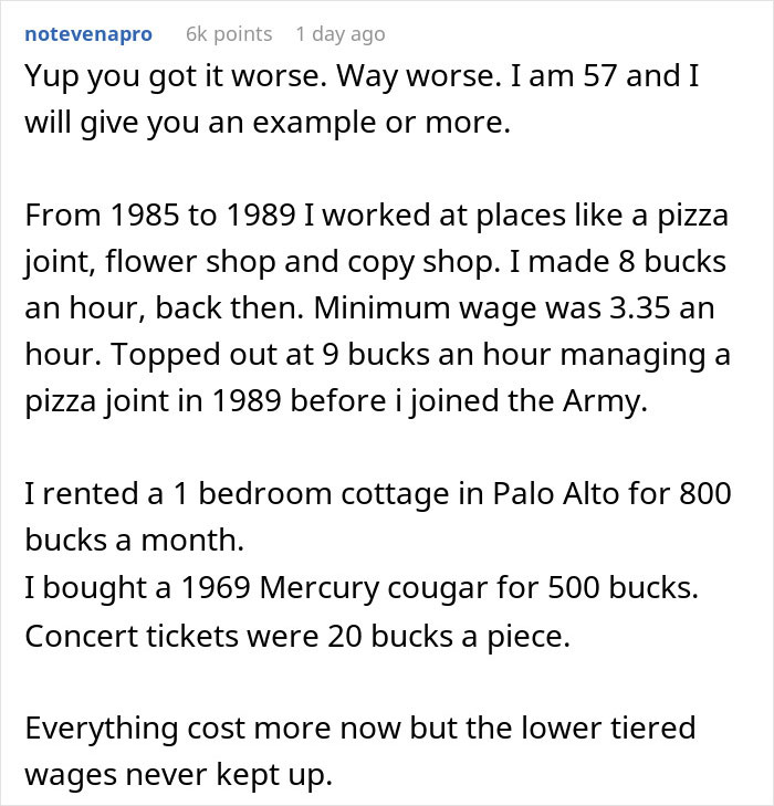 Person Compares What Young Boomers Had Vs. What Young People Have Now, Says The New Generation Is Screwed Person Compares What Young Boomers Had Vs. What Young People Have Now, Says The New Generation Is Screwed