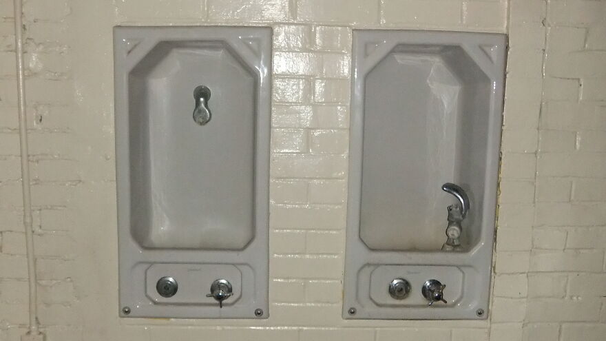 Mystery Antique Plumbing Fixture In My (Former) High School Gym, Class Of '77.
