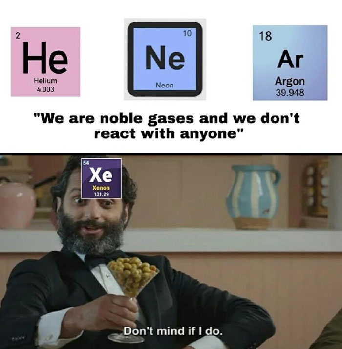 Meme about Nobel gases and Xeon