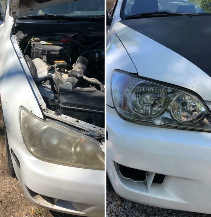Decided To Clean My Headlights Today. Here Is A Before And After Picture