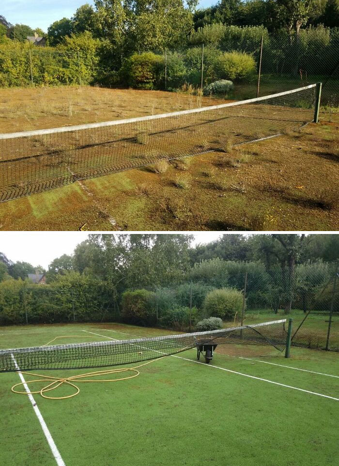 Very Neglected Tennis Court Before And After