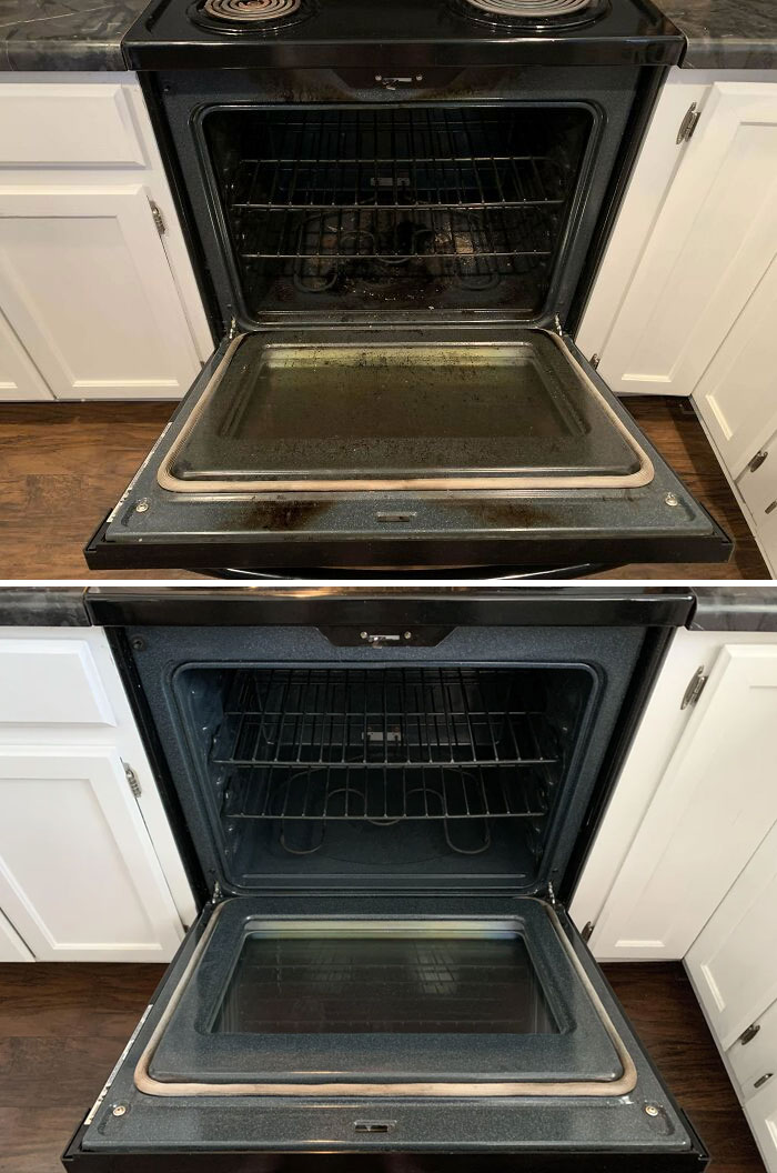 Cleaned My Grandmother’s Oven Yesterday. The Before And After Feels So Nice. (She’s 96, So Be Kind About The Before Photo)