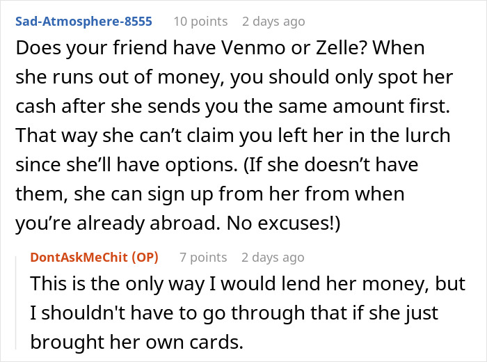 Woman Shares Her Experience With A Friend Who Brought Almost No Money On Vacation Woman Shares Her Experience With A Friend Who Brought Almost No Money On Vacation