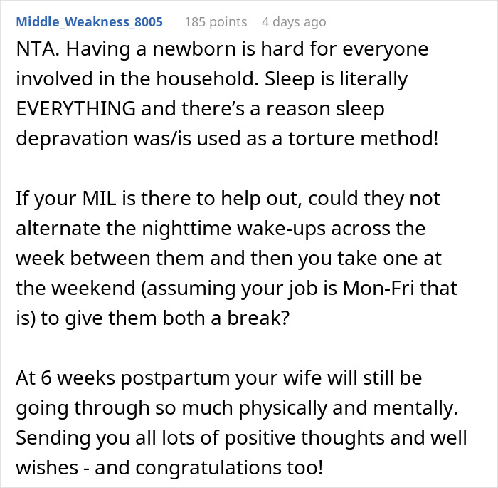 Dad Says His Sleep Is More Important Than Helping With The Baby At Night Because Of His Job, Asks For People's Perspectives Online Dad Says His Sleep Is More Important Than Helping With The Baby At Night Because Of His Job, Asks For People's Perspectives Online