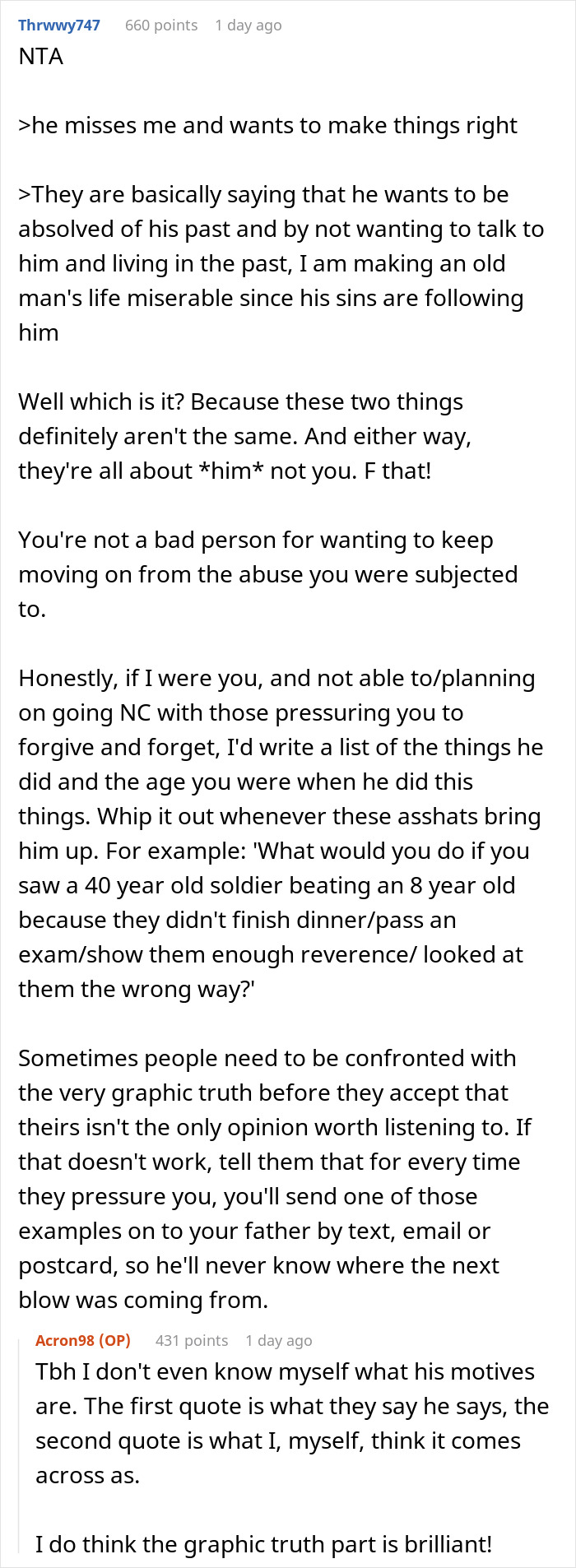 Dad Expects Kid To Forgive 20 Years Of Abuse Because He’s “Changed”, They Tell It Like It Is