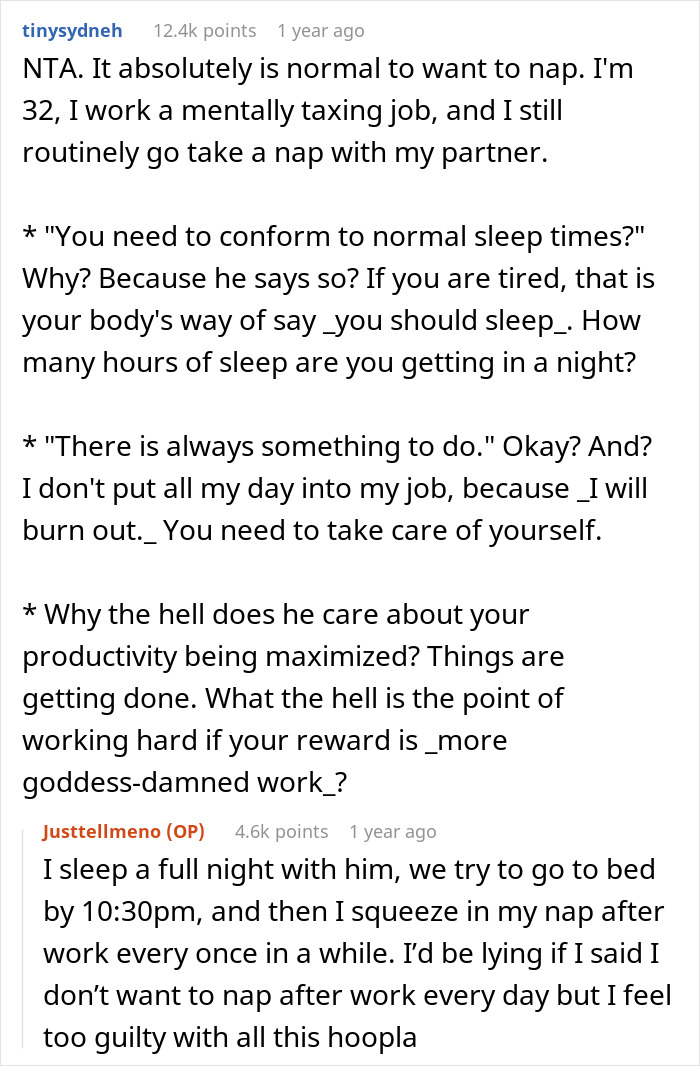 “I Can Nap Whenever I Want”: A Woman Wonders If She Is In The Wrong For Constantly Napping After Work “I Can Nap Whenever I Want”: A Woman Wonders If She Is In The Wrong For Constantly Napping After Work