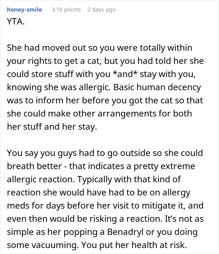 Person Gets Bashed By Cat-Allergic Ex-Roomie For Getting A Cat Before She Was Able To Gather The Rest Of Her Things Person Gets Bashed By Cat-Allergic Ex-Roomie For Getting A Cat Before She Was Able To Gather The Rest Of Her Things