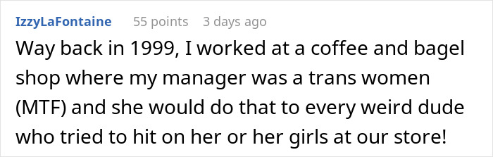 Man Hits On A Woman Without Knowing She's Trans, She Shuts Him Down In A Brilliant Way Man Hits On A Woman Without Knowing She's Trans, She Shuts Him Down In A Brilliant Way
