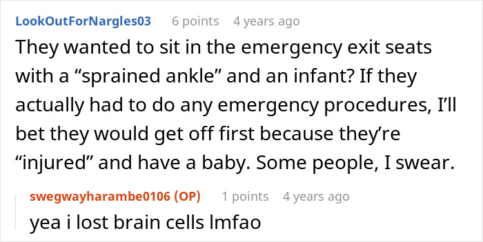 Person Pre-Books An Exit Row Seat, Gets Outraged Discovering Some Entitled Couple Already Took It Person Pre-Books An Exit Row Seat, Gets Outraged Discovering Some Entitled Couple Already Took It