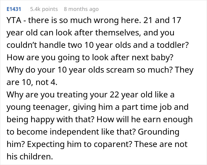 Pregnant Mom Of 5 Threatens To Kick Her Oldest Son Out For Not Helping With The Kids, Another Son Finds Her Post Online And Exposes Her Dirty Laundry