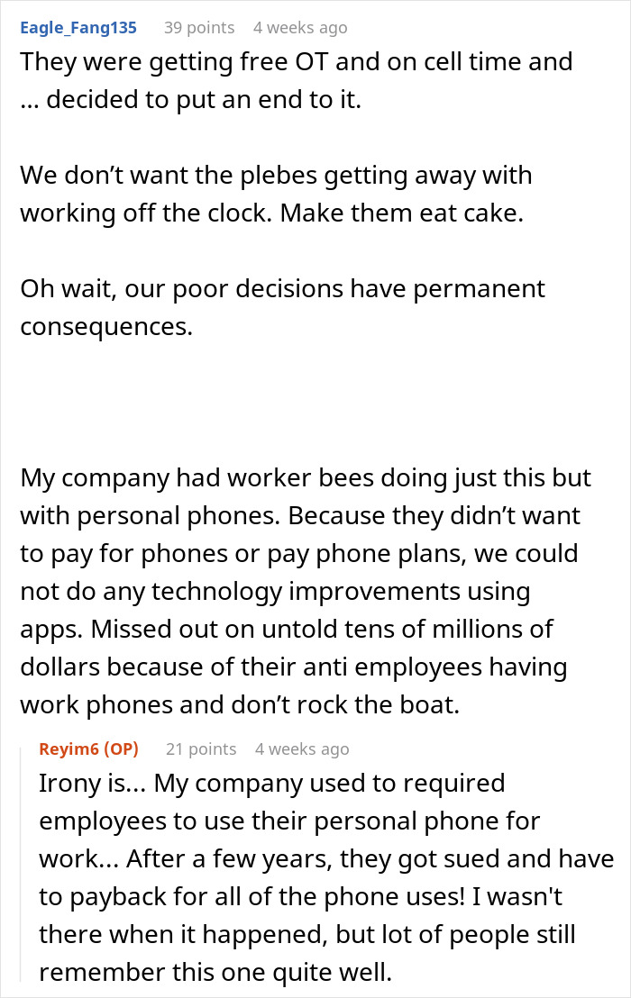 Management Tell Employees They Can't Use Their Phones After Work, Regret It Almost Immediately Management Tell Employees They Can't Use Their Phones After Work, Regret It Almost Immediately