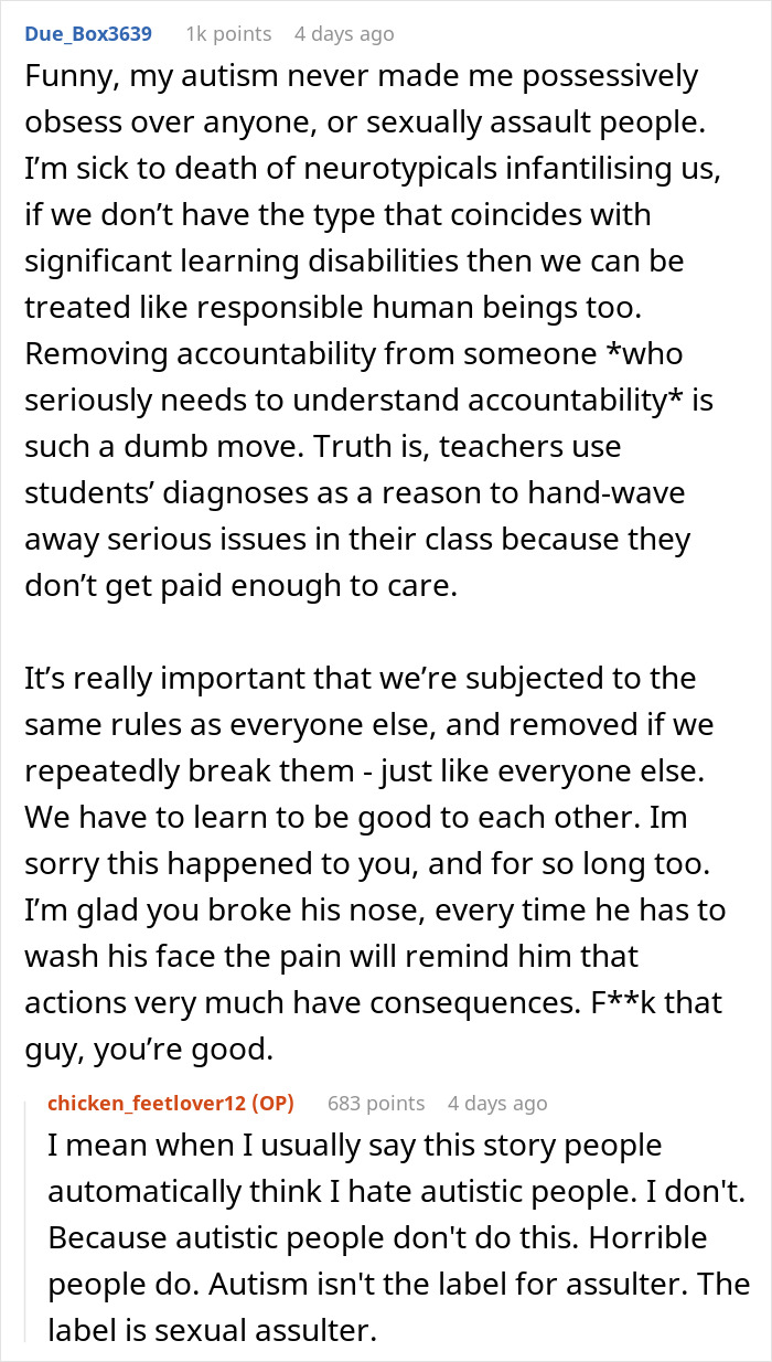 Girl Faces Backlash After Punching An Autistic Kid In The Face After He Groped Her, Asks For Advice Online Girl Faces Backlash After Punching An Autistic Kid In The Face After He Groped Her, Asks For Advice Online