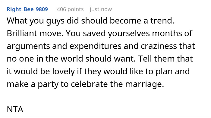 “[Am I The Jerk] For Taking Away Everyone’s Chance To Be Involved With The Wedding?”