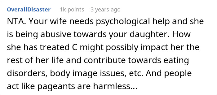 Dad Calls Out Wife And Puts An End To Her Unhealthy Obsession With Their 14-Year-Old Daughter's "Pageant-Ready" Looks, Wonders If He's A Jerk Dad Calls Out Wife And Puts An End To Her Unhealthy Obsession With Their 14-Year-Old Daughter's "Pageant-Ready" Looks, Wonders If He's A Jerk