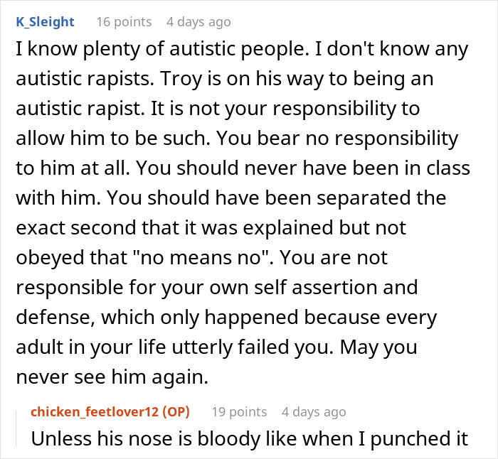 Girl Faces Backlash After Punching An Autistic Kid In The Face After He Groped Her, Asks For Advice Online Girl Faces Backlash After Punching An Autistic Kid In The Face After He Groped Her, Asks For Advice Online