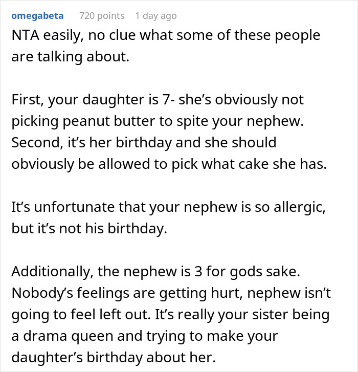 Birthday Girl Requests Cake That Her Cousin Is Allergic To, Causes Drama In The Family