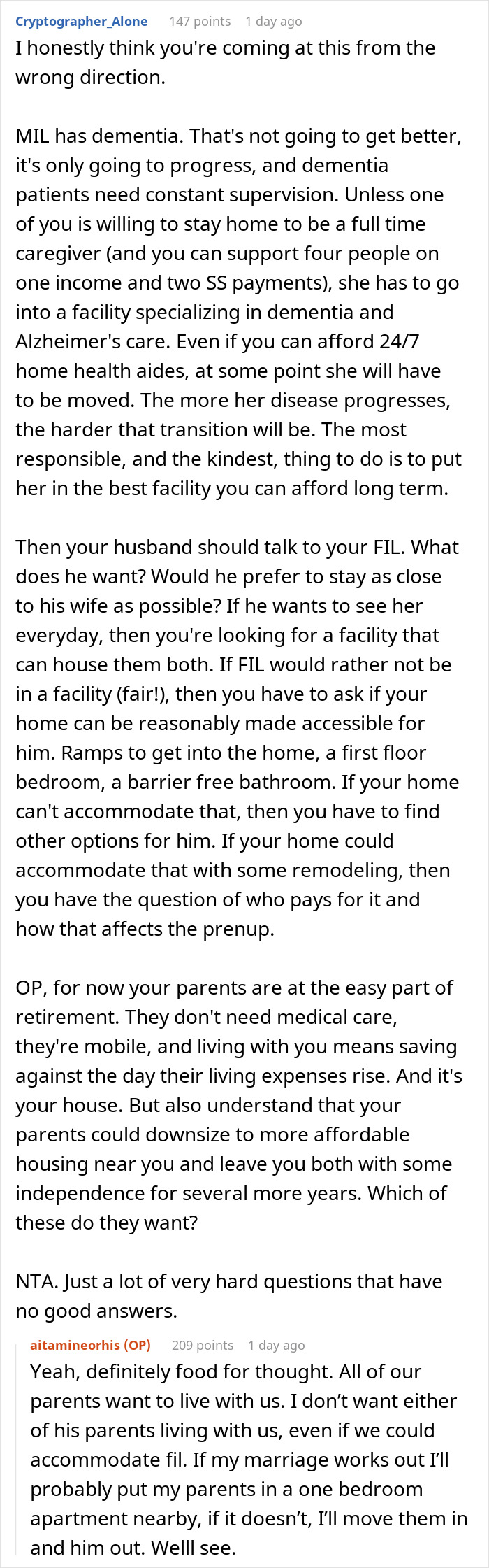 Couple Calls It Quits After Wife Refuses To House Husband’s “Medically Needy” Parents