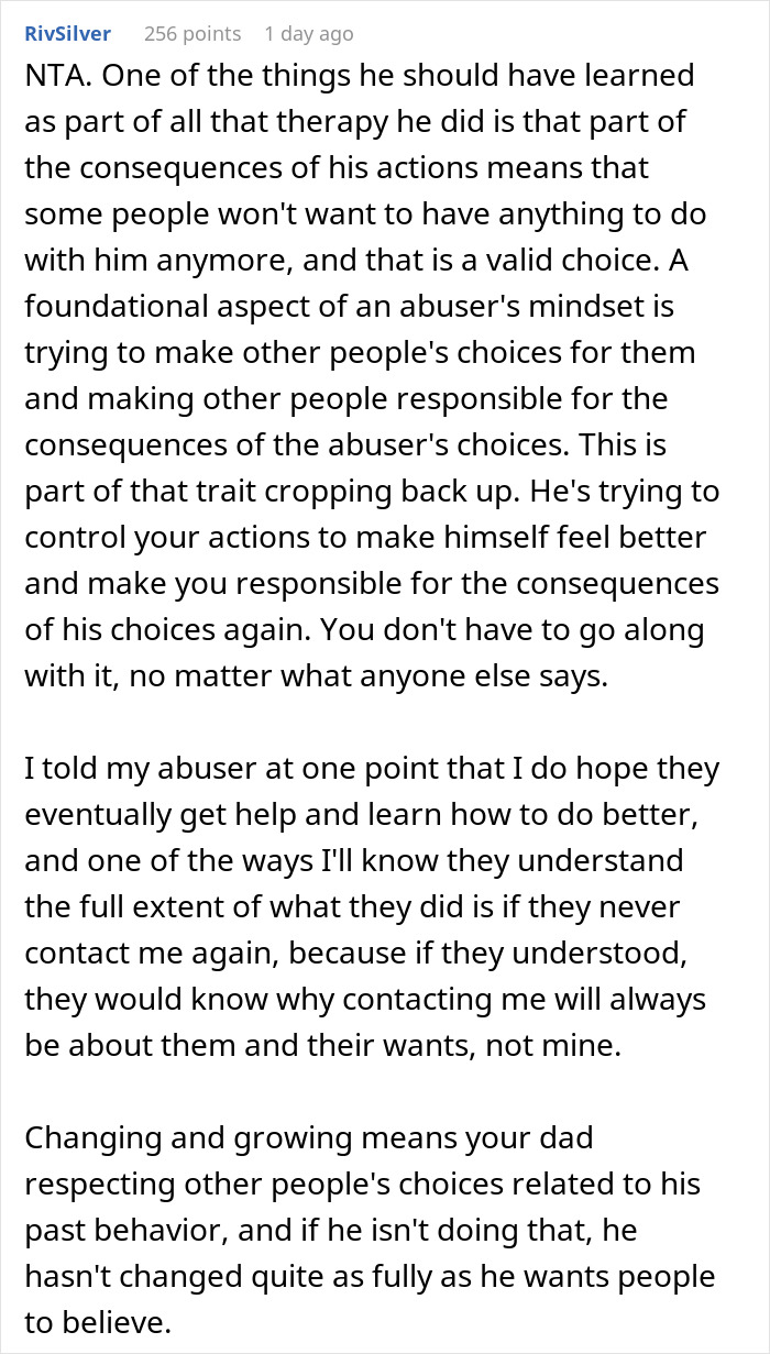 Dad Expects Kid To Forgive 20 Years Of Abuse Because He’s “Changed”, They Tell It Like It Is Dad Expects Kid To Forgive 20 Years Of Abuse Because He’s “Changed”, They Tell It Like It Is
