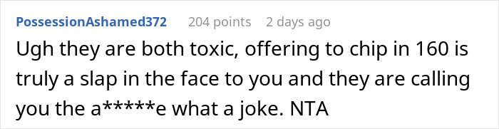 Woman Is Told To Let Dad Chip In $160 For The $34k Car She Is Buying Her Son Or Not Buy It At All To Avoid Making Him Feel Bad