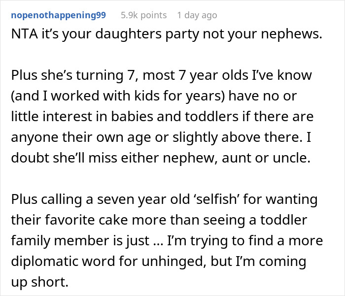 Birthday Girl Requests Cake That Her Cousin Is Allergic To, Causes Drama In The Family