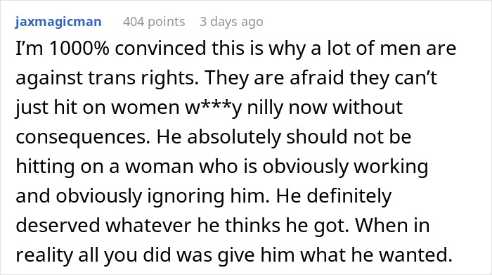 Man Hits On A Woman Without Knowing She's Trans, She Shuts Him Down In A Brilliant Way