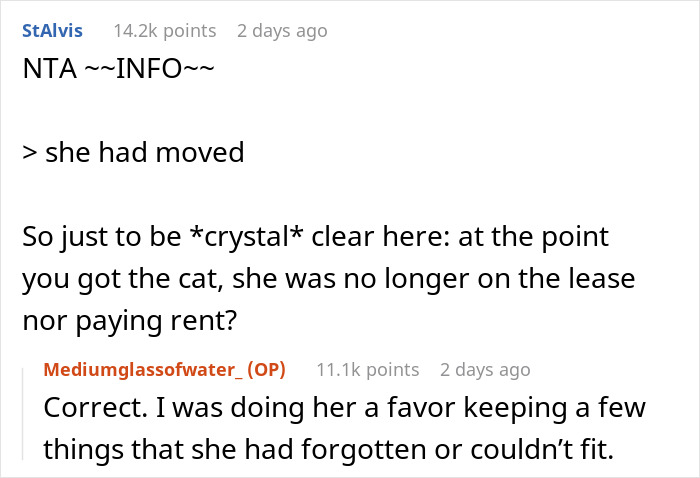 Person Gets Bashed By Cat-Allergic Ex-Roomie For Getting A Cat Before She Was Able To Gather The Rest Of Her Things