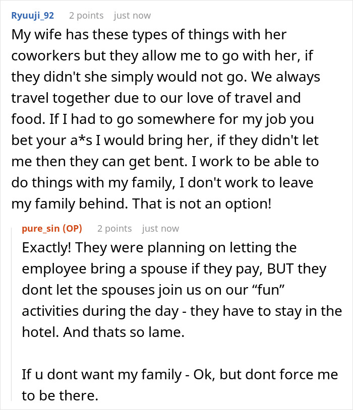 "This Isn't A Business Trip - It's A Vacation": Drama Ensues After Employee Refuses To Spend The Weekend With Her Coworkers "This Isn't A Business Trip - It's A Vacation": Drama Ensues After Employee Refuses To Spend The Weekend With Her Coworkers