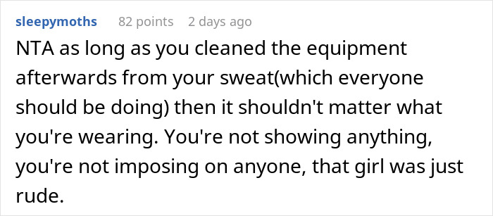 Woman Gets Fat-Shamed At A Gym And Is Ordered To ‘Put On A Shirt’ By Entitled Girl Saying That Her Outfit Is ‘Unsanitary’ Woman Gets Fat-Shamed At A Gym And Is Ordered To ‘Put On A Shirt’ By Entitled Girl Saying That Her Outfit Is ‘Unsanitary’