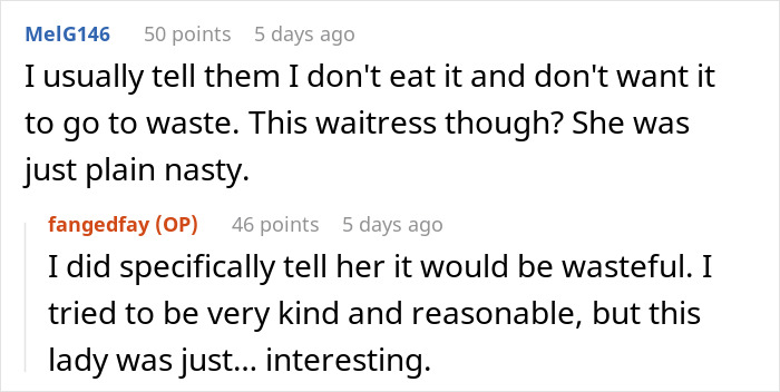 "I Wish I Could've Seen Her Face": Person Teaches Rude Waitress A Lesson After She Refused To Follow Their Food Order "I Wish I Could've Seen Her Face": Person Teaches Rude Waitress A Lesson After She Refused To Follow Their Food Order