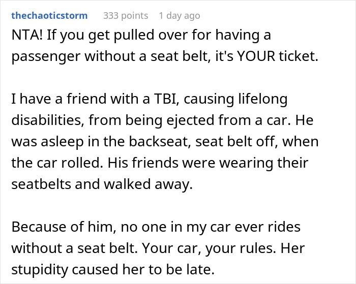 Woman Rages At Friend For Ignoring Her Trauma And Trying To Get Her To Put Her Seatbelt On