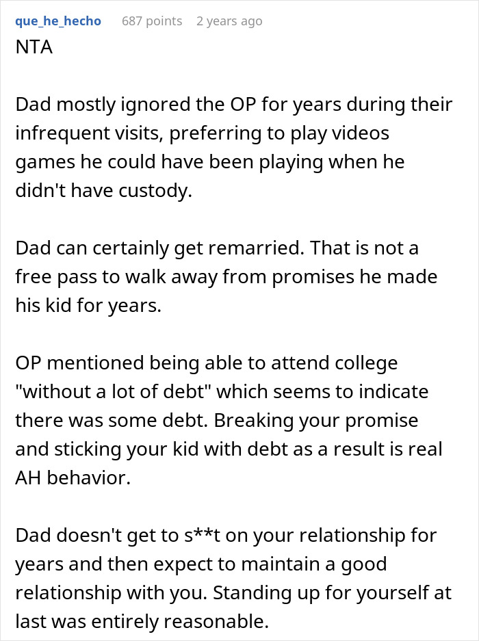 Dad Promises His Daughter College Fund, Ends Up Spending All The Money On His Wedding, Is Offended After Daughter Cuts Ties With Him