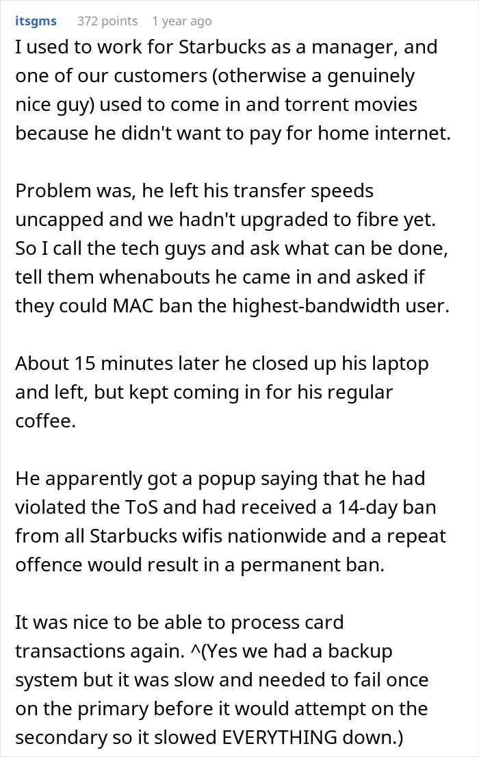 “I Let Most Things Slide. Not Today”: Café Manager Runs Out Of Patience With Aggravating Karen, Blocks All Wi-Fi Access For Her Device “I Let Most Things Slide. Not Today”: Café Manager Runs Out Of Patience With Aggravating Karen, Blocks All Wi-Fi Access For Her Device