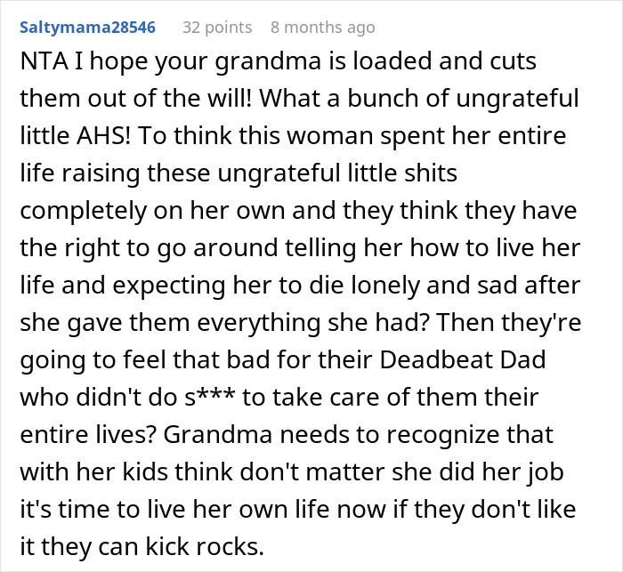 Guy Tells His Entire Family To "Grow Up" After They Got Mad At His 65 Y.O. Grandma For Having A Boyfriend And "Cheating" On Their Dad Guy Tells His Entire Family To "Grow Up" After They Got Mad At His 65 Y.O. Grandma For Having A Boyfriend And "Cheating" On Their Dad