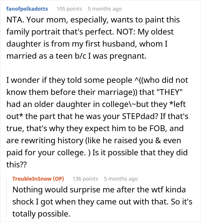 Mom Gets Mad Over Daughter's Refusal To Let Stepdad Walk Her Down The Aisle Mom Gets Mad Over Daughter's Refusal To Let Stepdad Walk Her Down The Aisle