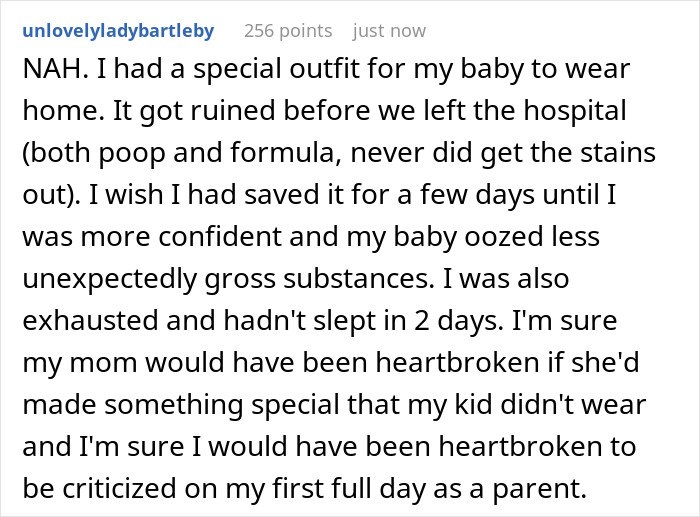 Mother Left ‘Lost’ And ‘Heartbroken’ When Daughter’s Newborn Is Dressed In A Designer Outfit Instead Of Her Handmade Set Mother Left ‘Lost’ And ‘Heartbroken’ When Daughter’s Newborn Is Dressed In A Designer Outfit Instead Of Her Handmade Set