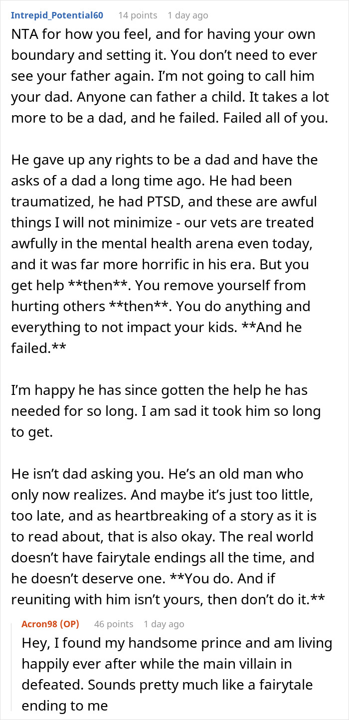 Dad Expects Kid To Forgive 20 Years Of Abuse Because He’s “Changed”, They Tell It Like It Is Dad Expects Kid To Forgive 20 Years Of Abuse Because He’s “Changed”, They Tell It Like It Is