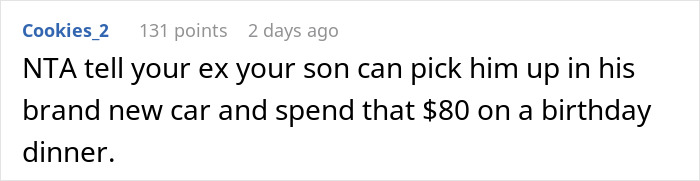Woman Is Told To Let Dad Chip In $160 For The $34k Car She Is Buying Her Son Or Not Buy It At All To Avoid Making Him Feel Bad Woman Is Told To Let Dad Chip In $160 For The $34k Car She Is Buying Her Son Or Not Buy It At All To Avoid Making Him Feel Bad