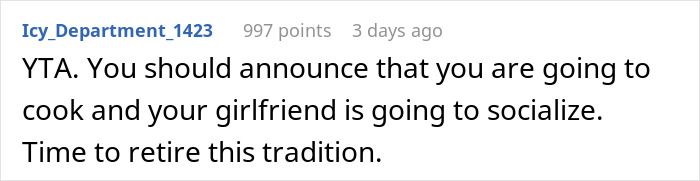 "When I Explained To Her The Tradition, She Was Understandably Bothered": Guy Doesn't Understand Why His GF Won't Follow His Family's Sexist Tradition "When I Explained To Her The Tradition, She Was Understandably Bothered": Guy Doesn't Understand Why His GF Won't Follow His Family's Sexist Tradition