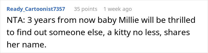 Woman Doesn't Want To Change Her Cat's Name Because Pregnant Cousin Wants To Use It For Her Baby, Wonders If She's Just Being Stubborn