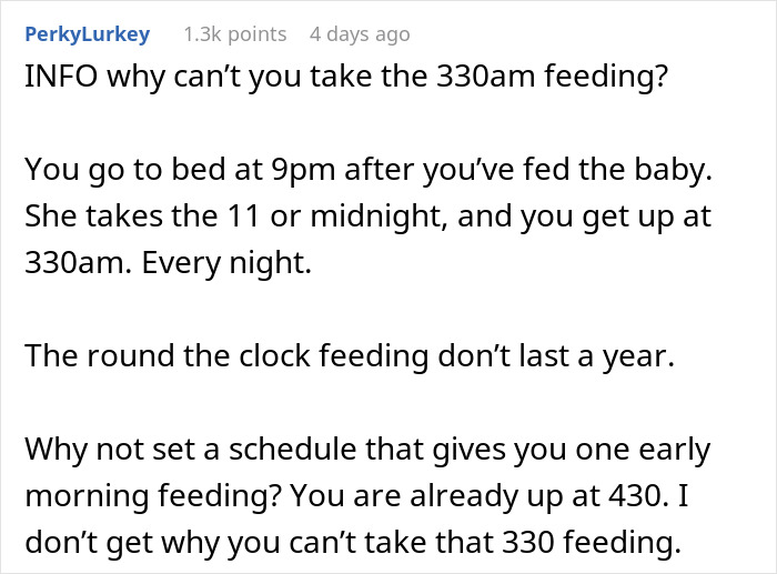 Dad Says His Sleep Is More Important Than Helping With The Baby At Night Because Of His Job, Asks For People's Perspectives Online Dad Says His Sleep Is More Important Than Helping With The Baby At Night Because Of His Job, Asks For People's Perspectives Online