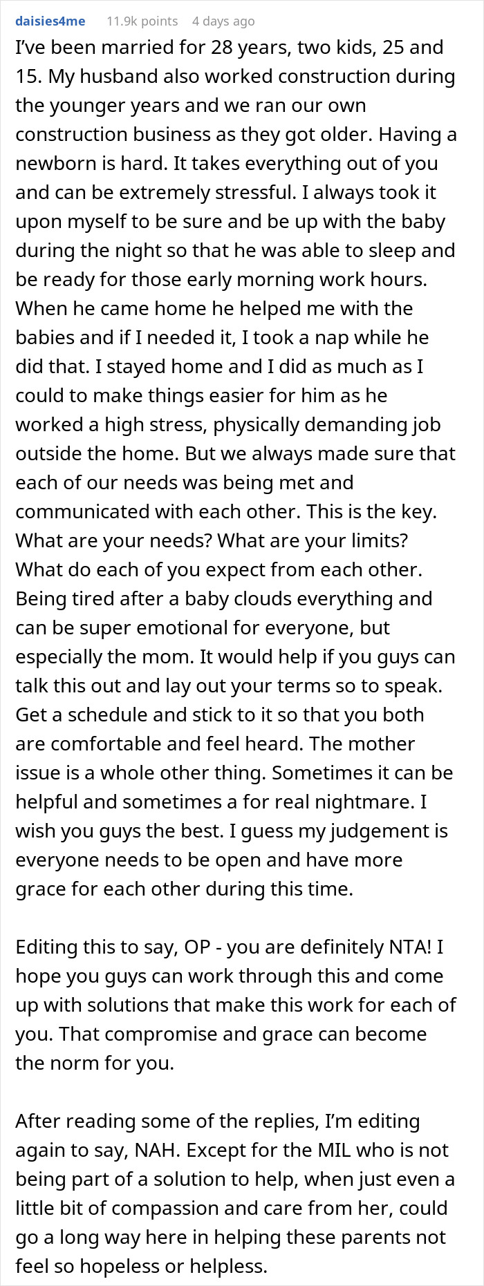Dad Says His Sleep Is More Important Than Helping With The Baby At Night Because Of His Job, Asks For People's Perspectives Online Dad Says His Sleep Is More Important Than Helping With The Baby At Night Because Of His Job, Asks For People's Perspectives Online