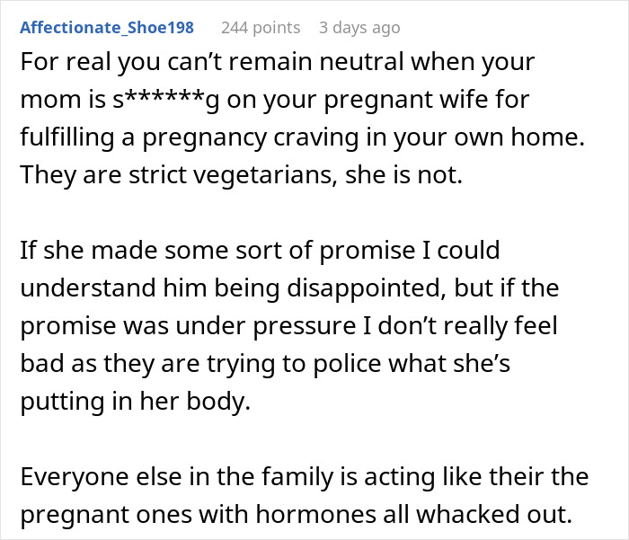 Pregnant Woman Feels Guilty For Ordering Chicken Wings And Upsetting Her Vegetarian MIL, Asks For Advice Online