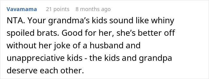 Guy Tells His Entire Family To "Grow Up" After They Got Mad At His 65 Y.O. Grandma For Having A Boyfriend And "Cheating" On Their Dad Guy Tells His Entire Family To "Grow Up" After They Got Mad At His 65 Y.O. Grandma For Having A Boyfriend And "Cheating" On Their Dad